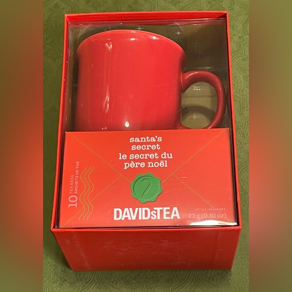 NEW DAVIDsTEA Santa's Secret Tea & Rustic Mug Holiday Gift Set